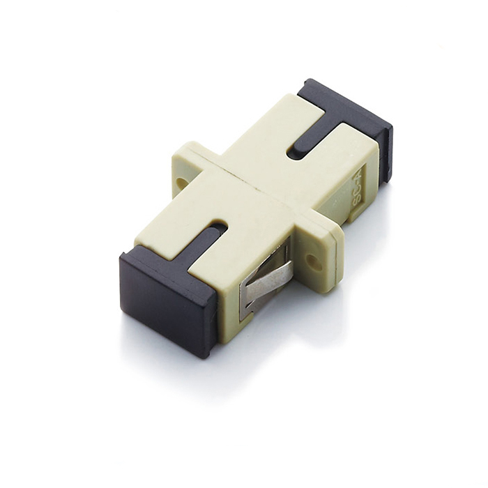Multimode Single Core Fiber Optic Adapter SC Beige Plastic Flange - Haga click en la imagen para cerrar